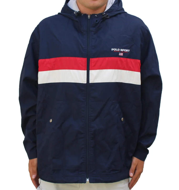 Vintage Polo Sport Navy / Red / White Spell-Out Jacket (Size XXL